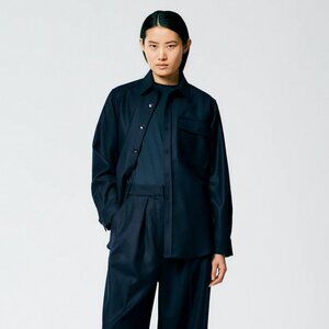 Tibi Superfine Wool Flannel Shirt With Inseam Vent